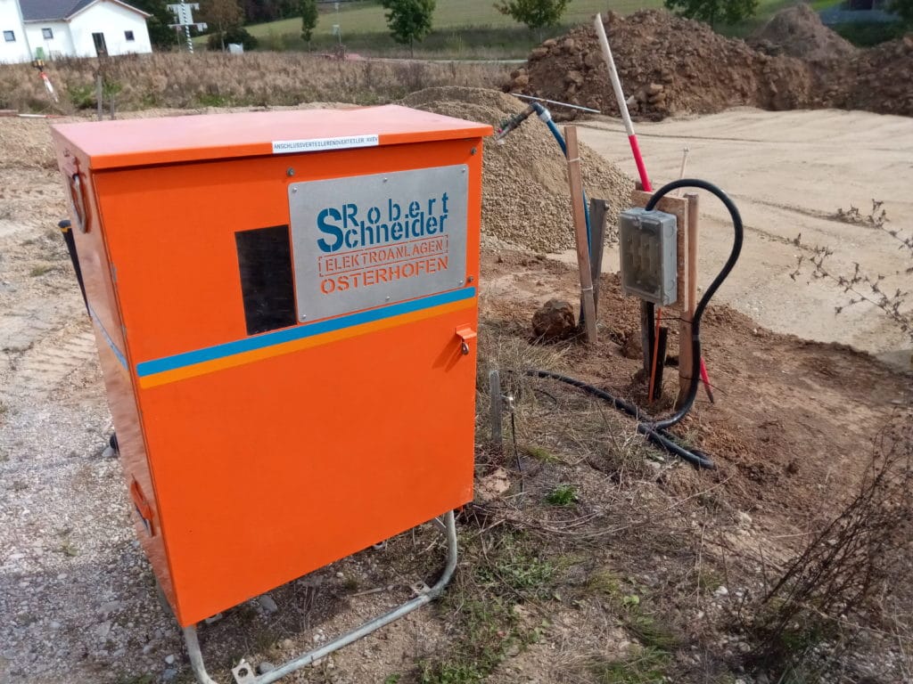 Baustromanschluss, Anschlußverteiler Endverteiler - elektrische Anlage